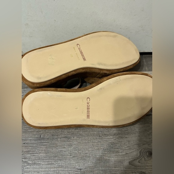 La Canadienne Kinsley Chestnut Suede Platform Strappy ankle Sandals Size 38 - Picture 10 of 12